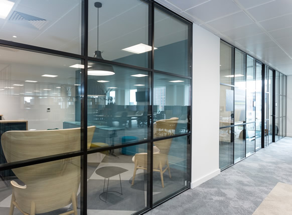 Our range of double glazed industrial style partitioning.