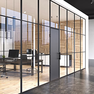 We offer high-quality crittall style walls and room dividers for your office.